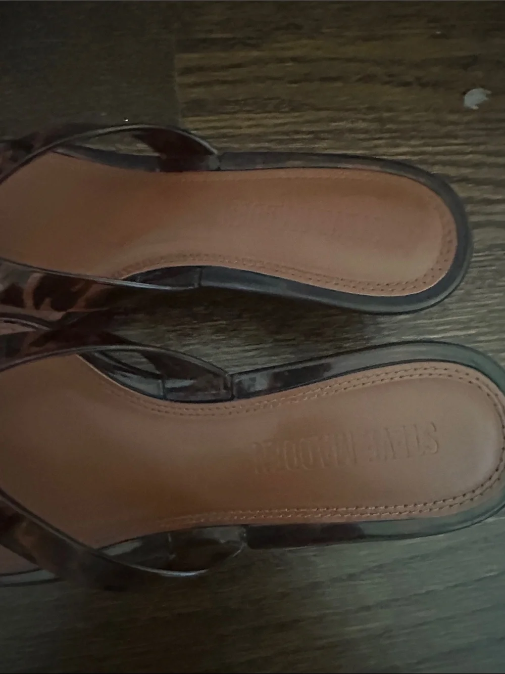 Steve Madden Vintage Tortoiseshell Square-Toe kitten heel sandals- Brown - Picture 3 of 3